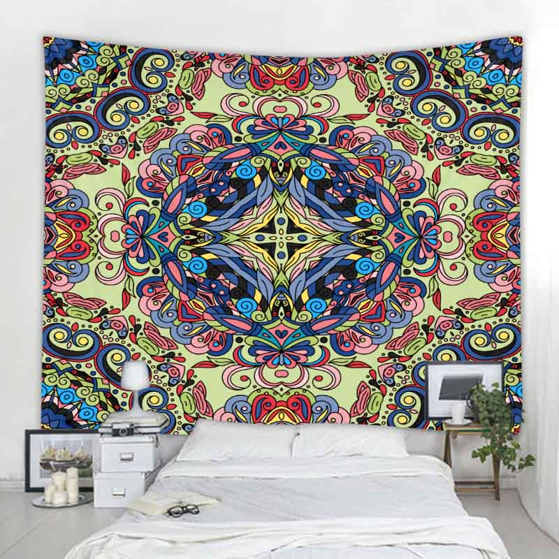Indian mandala tapestry elephant wall hanging bohemian style decorative wall covering yoga mat aesthetics room decoration