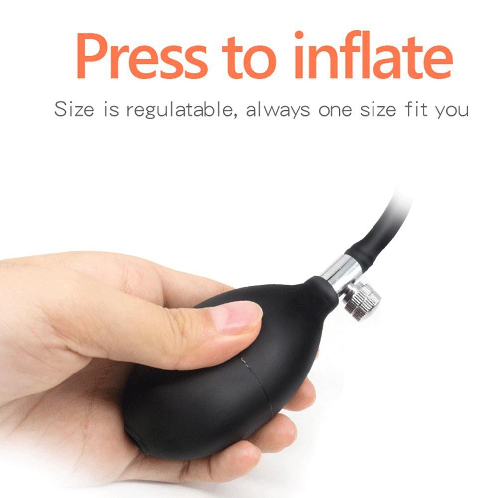 Inflatable Anal Plug with Steel Balls Prostate Massager G-spot Clit Stimulator Adult Toys for Men