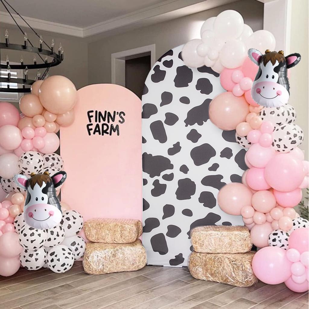 Arch Backdrop Chiara Arch Stand Covers Stretchy Spandex Fabric Cow Pattern Background for Birthday Baby Shower Party Decoration