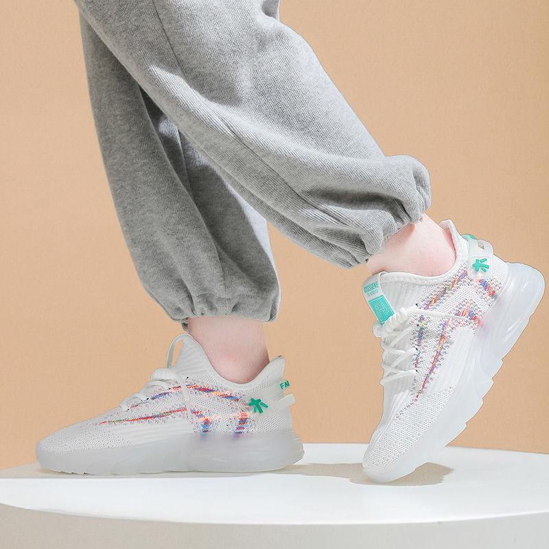 Flying Woven Women's Shoes Casual Women's Shoes Mesh Breathable Sneaker Women Jelly Bottom Coconut Shoes Student Running Shoes Women
