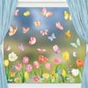 Static Cling Stickers Butterfly Flower Design for Window Bedroom Living Room Spring 2026 New Collection Wholesale
