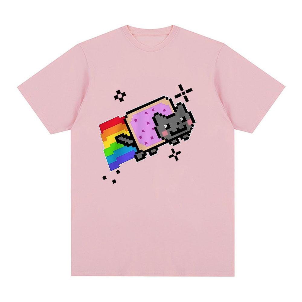 Nyan Cat Zabawny Mem T-shirt Tęczowy Mężczyźni Kobiety Odzież Moda T-shirty Harajuku Codzienne Bawełniane Krótkie Rękawy T-shirty Streetwear