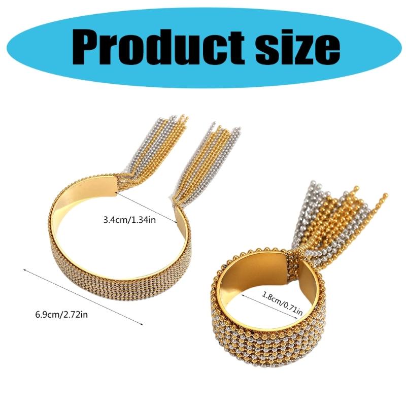Sophisticated Matching Jewelry Interlocked Chain Ring Bracelet Evening Wear Tassels Ring For Sensitive Skin