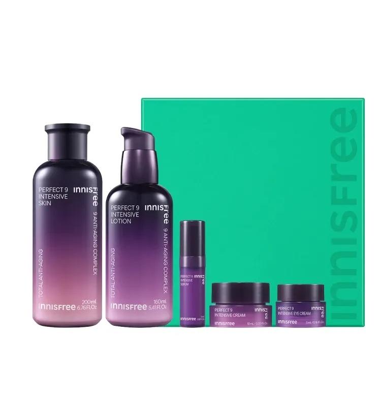 Innisfree Perfect 9 Intensive Anti-Aging Skincare Set (Skin Toner 200mL + Lotion 160mL)