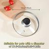 14-38cm/6-15in Tempered Glass Pot Lid Universal Black Plastic Knob Vertical Pan Lid Anti-scalding Heat Resistant
