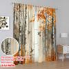 2 Stück, 2D-Flachdruck Vorhang Beliebte Herbstsymphonie Vielseitiger Polyesterstoff (ohne Stange) Feiertagsgebrauch für Wohnzimmer,