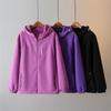 Damen Kapuzen-Fleece-Windbreaker Jacke in Übergröße - Warmes Herbst-/Winter-Oberteil