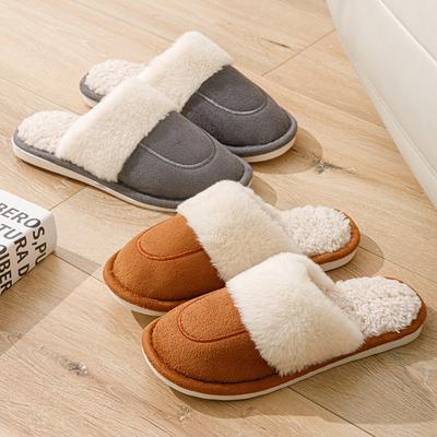 Winter Warme Fleece Hausschuhe für Herren und Damen Rutschfest Indoor Weiche Sohle Gemütliche Hausschuhe