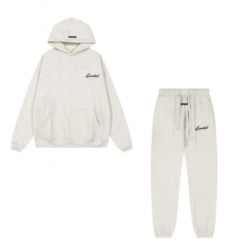 FEAR OF GOD ESSENTIALS Flocked Letter Hoodie Men Women Loose Fleece Sweatshirt Casual Streetwear