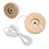 LED Light Base USB Interface Oak Wood Material Round 2cm 0.8in Thickness Glowing Decorative Display Lamp for Home 5V