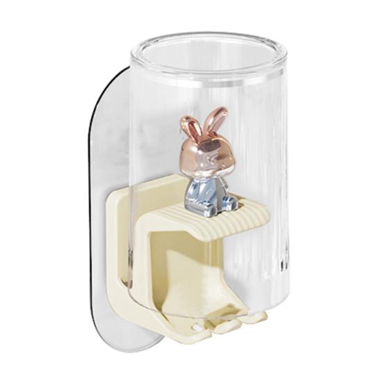 Portaspazzolino da Parete Drenaggio Efficiente Installazione Facile Portaspazzolino Portabicchiere per Collutorio Organizzatore da Bagno