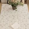 Lilac Floral Tablecloth, Cotton Small Fresh Flower Print Table Cover, Pastoral Style Breathable Cloth for Desk, Dorm Room Decor, Coffee Corner &
