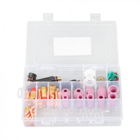 71Pcs For WP-17/18/26 Gas Lens #12 Pyrex Glass Cup Kit TIG Welding Torch Stubby