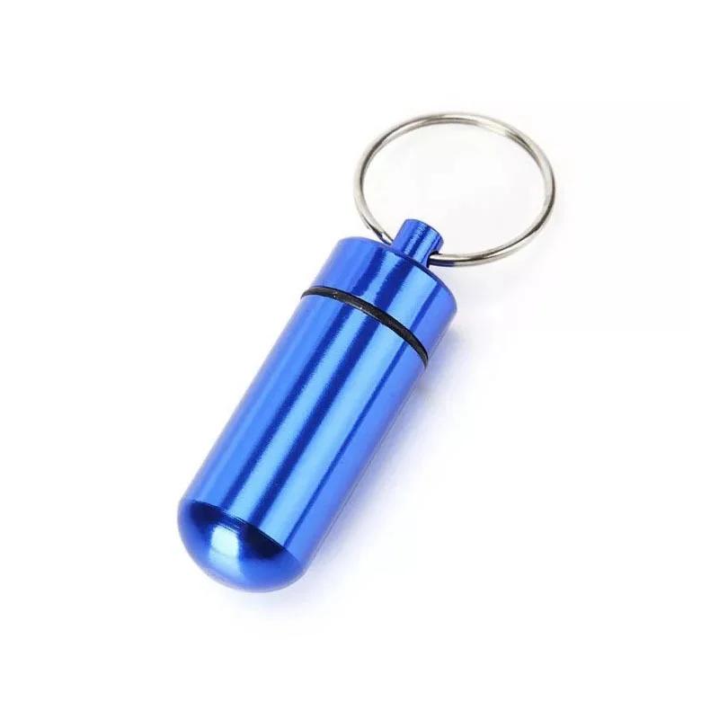 Mini Portable Pillbox Waterproof Sealed Bottle Small Metal Storage Container Medicine Tablet Adapter Trinket Case Cute Keychain