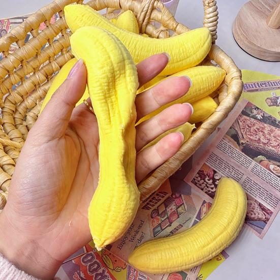 Soft Squeeze Toy Banana Pinch Toy for Stress Relief Slow Rebound Fruit Toy Fun Healing Sensory Toy for Students
