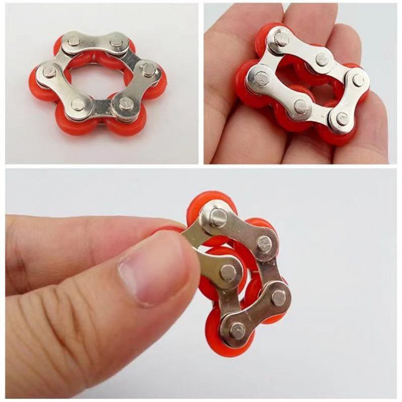 Cross-Border Bicycle Stress Relief Fidget Toy: Adaptable Six-Section Iron Chain