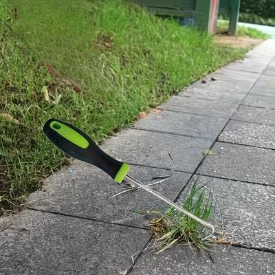 Robustes Garten-Unkrautentferner-Hakenwerkzeug Metall-Fugenunkrautstecher für Terrasse, Auffahrt, Pflastersteine und Rasenunkrautentfernung
