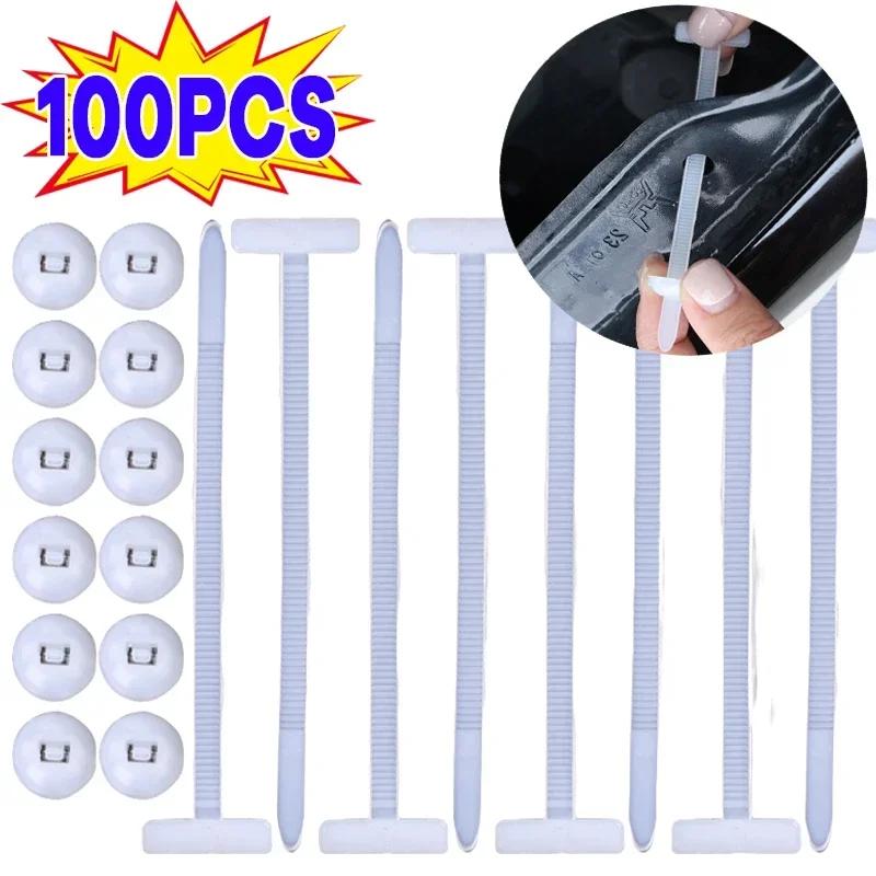 1-100pcs Universal Nylon Cable Ties Buckle Cable Tie Clips Fix Wires Tool Self-locking Car Fastener Buckles Interior Accessories