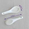 Pure White Ceramic Flat-Bottom Soup Spoons, Set of 10