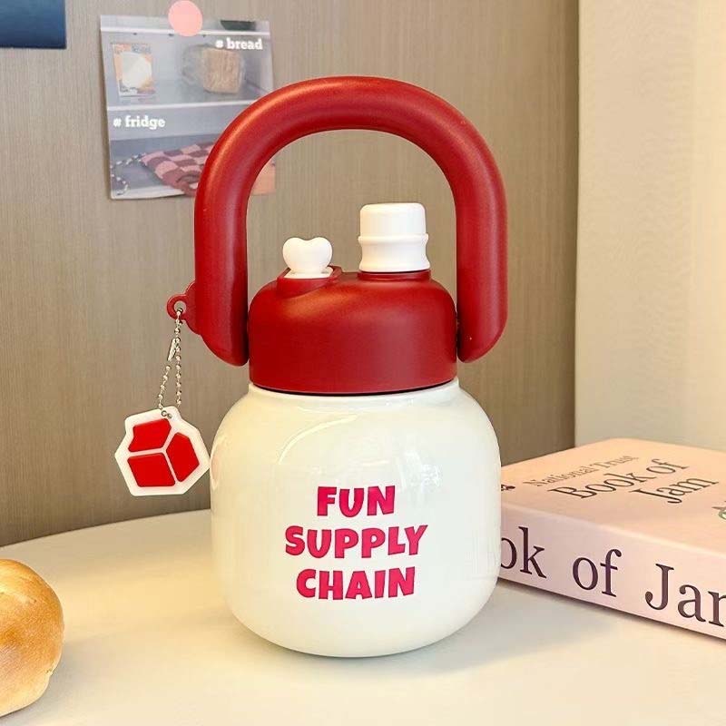 800Ml Big Belly Plastic Water Bottles With Handle Tea Filter Double Drink Kettle Cute Girls Juice Milk Bubble Coffee Sippy Cup