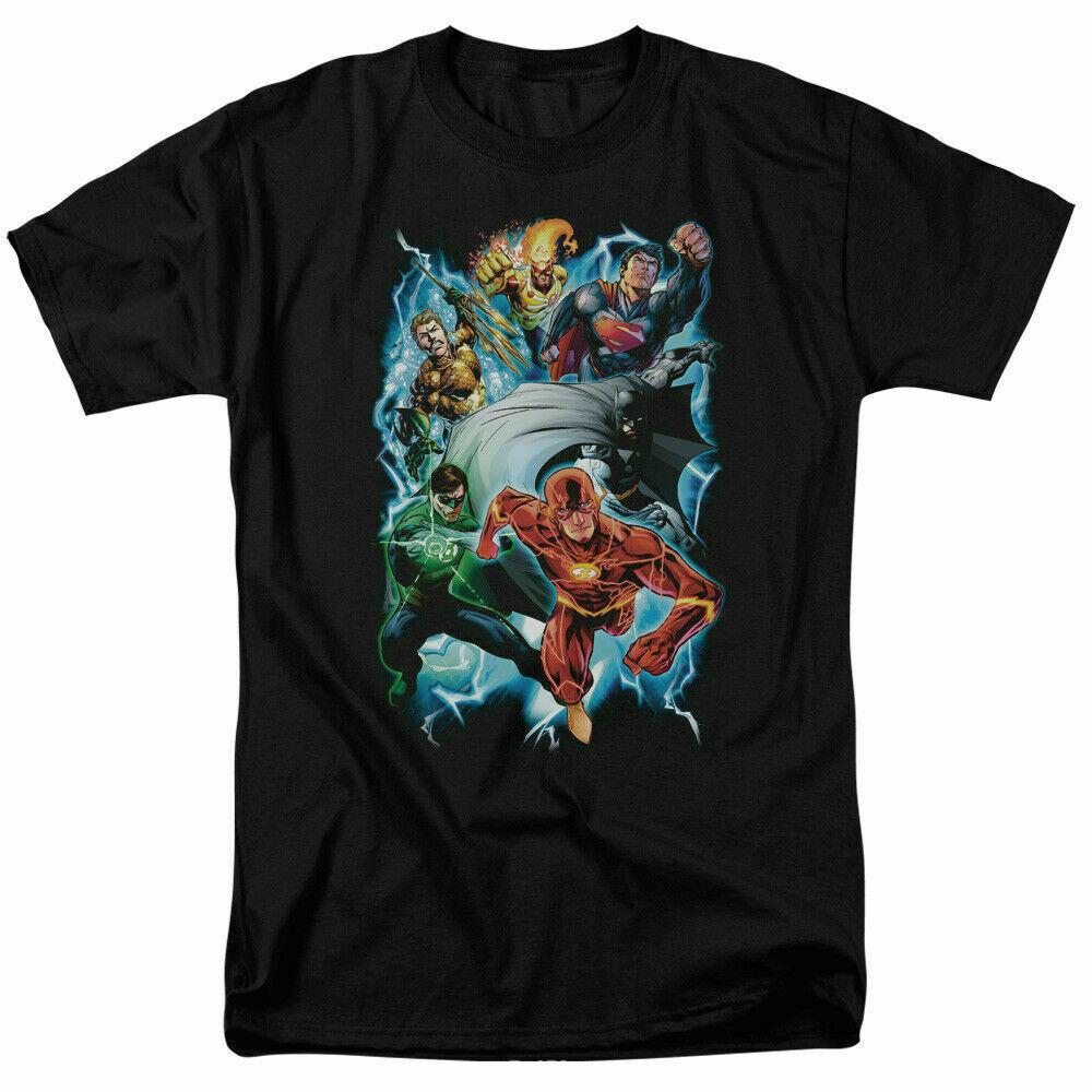 

Justice League Electric Team T Shirt Licensed Comic Book Tee Black S