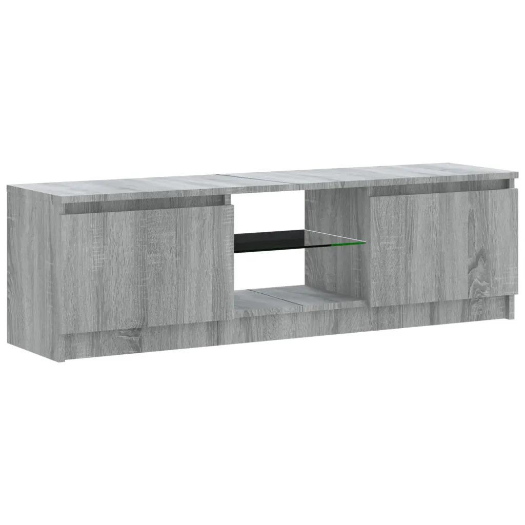 Wall-mounted TV cabinet for a minimalist living room, gray 120x30x35.5 cm