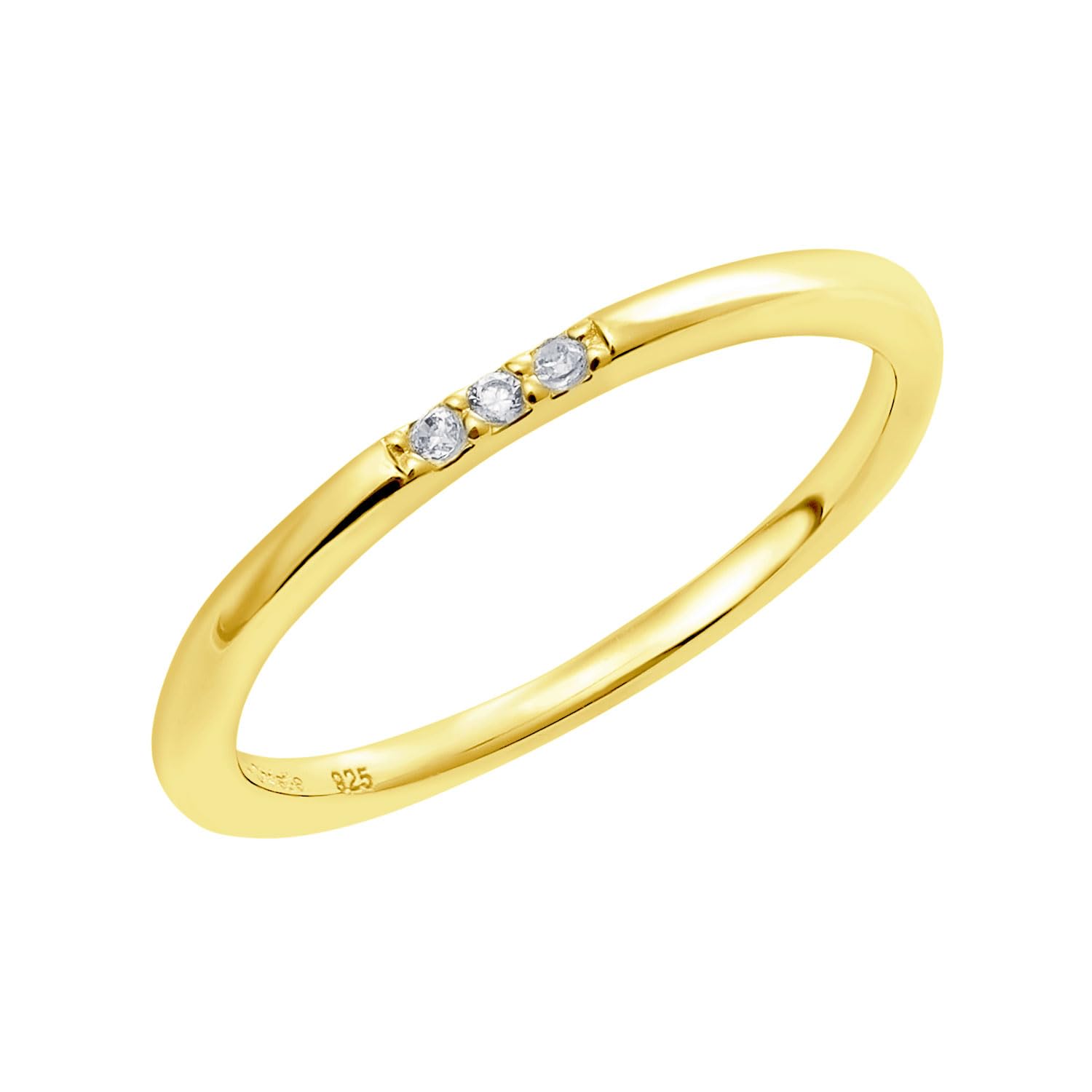 

Lala Christie Women s Pinky Ring, Silver 925, Yellow Gold, and Cubic Zirconia, Size 3