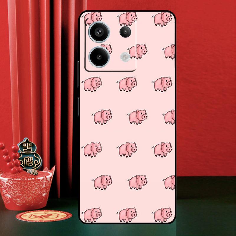 Cute Pink Pig For Xiaomi Redmi Note 13 14 Pro 12 11 9 10 9S 10S 11S 12S Redmi 14C 13C 10C 12C Phone Case