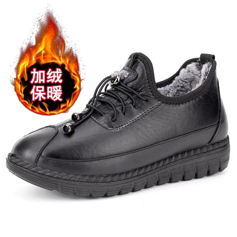 Winter old Beijing cotton shoes women's velvet thickened waterproof mother boots soft-soled non-slip warm snow boots