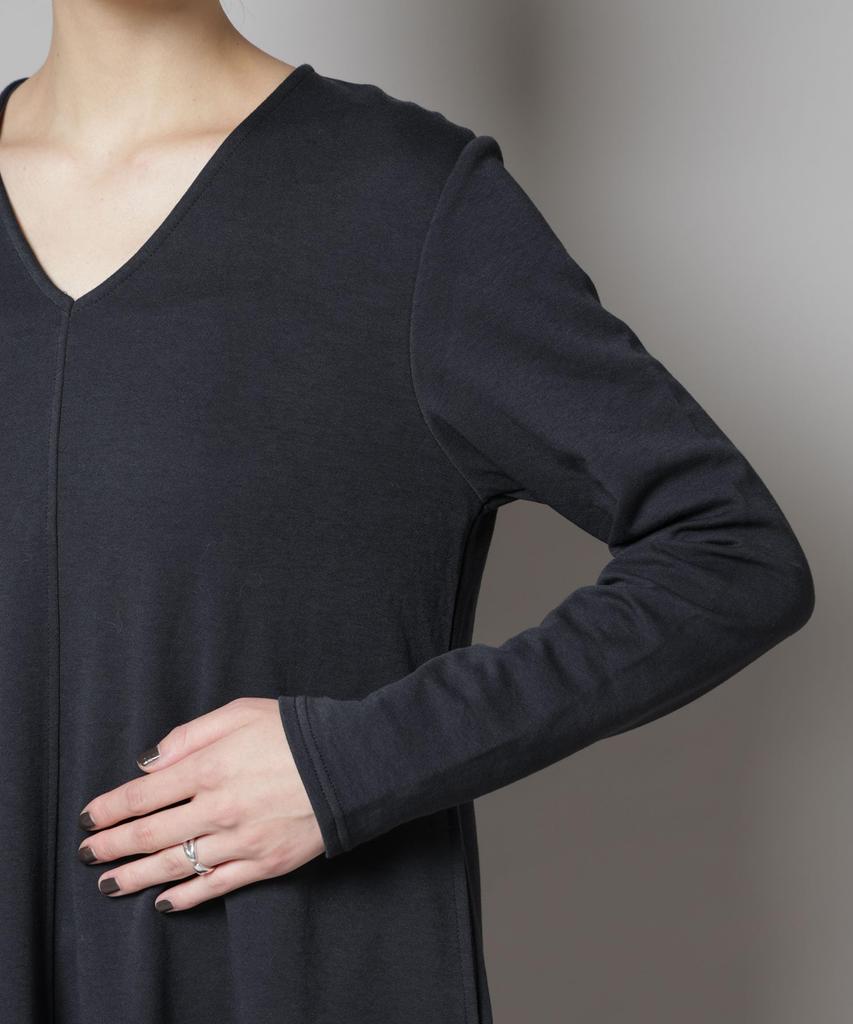 Nano Universe Light Cotton Cardboard Flared Size Dress, Women's, M, 023, Charcoal, 669-5219313