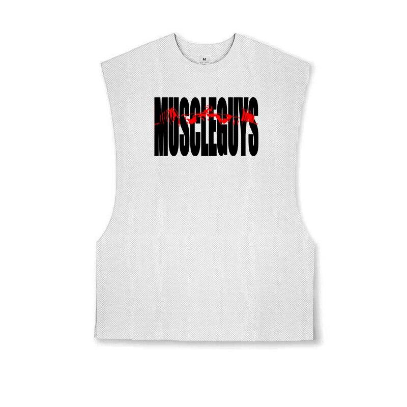 Muscleguys Herren Fitness Running Mesh Schnelltrocknendes ärmelloses T-Shirt Hochwertige atmungsaktive Tanktops