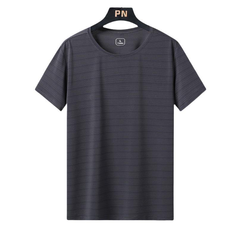 

Мужская спортивная футболка с коротким рукавом и круглым вырезом, быстросохнущая, легкая, больших размеров до 8XL, дышащий топ для бега на лето 5XL темно-серого