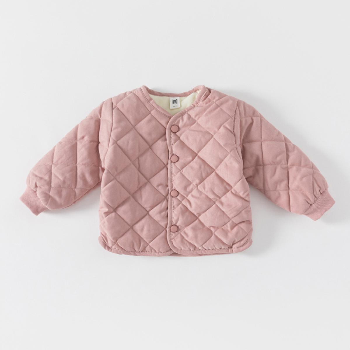 

Осенне-зимнее детское хлопковое пальто, кардиган на пуговицах для мальчиков и девочек, детская одежда, повседневная однотонная верхняя одежда, топы для 1, 2, 3, 4, 5 лет 3T розовый