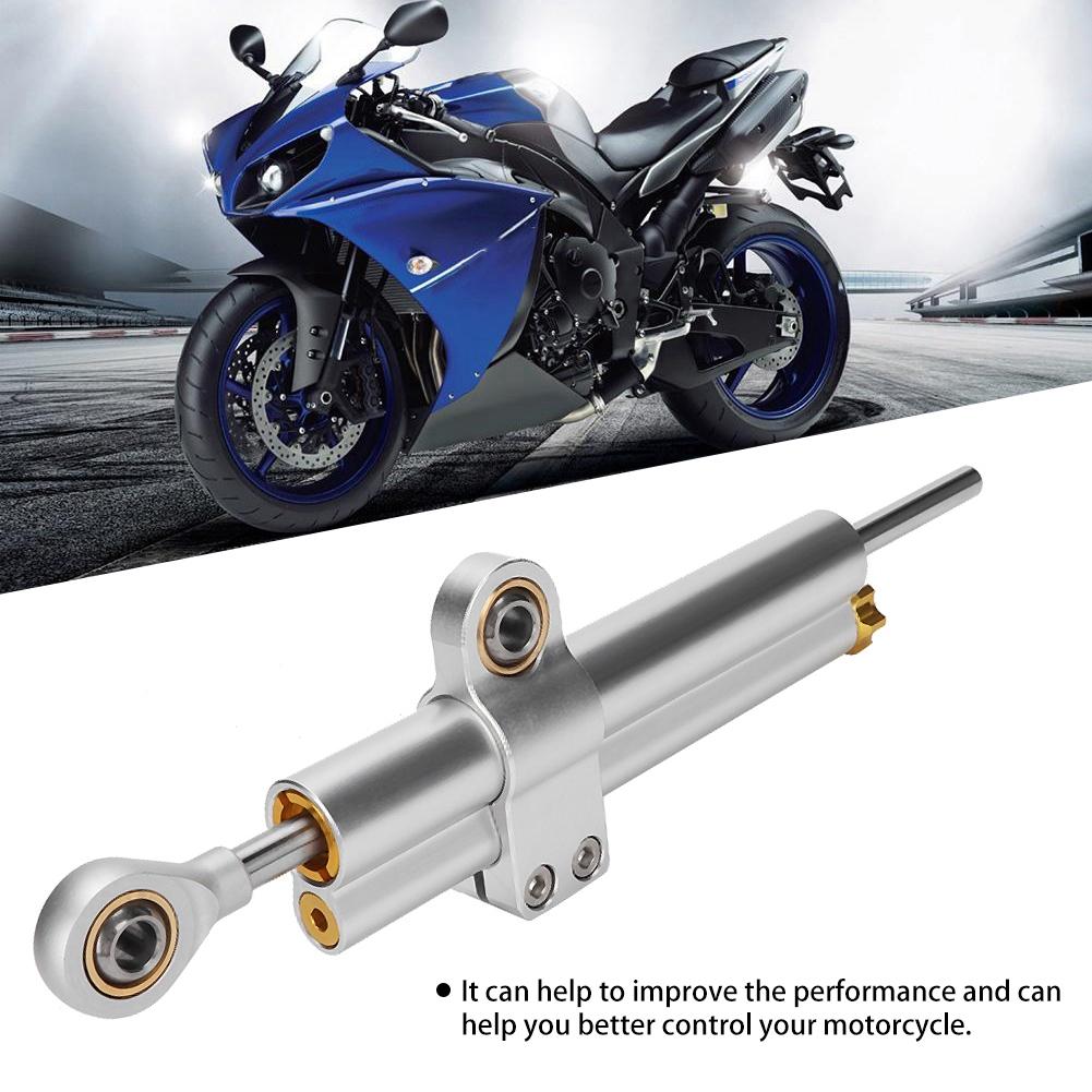 Universal Motorcycle CNC Aluminum Alloy Steering Damper Stabilizer Accessory (Sliver)