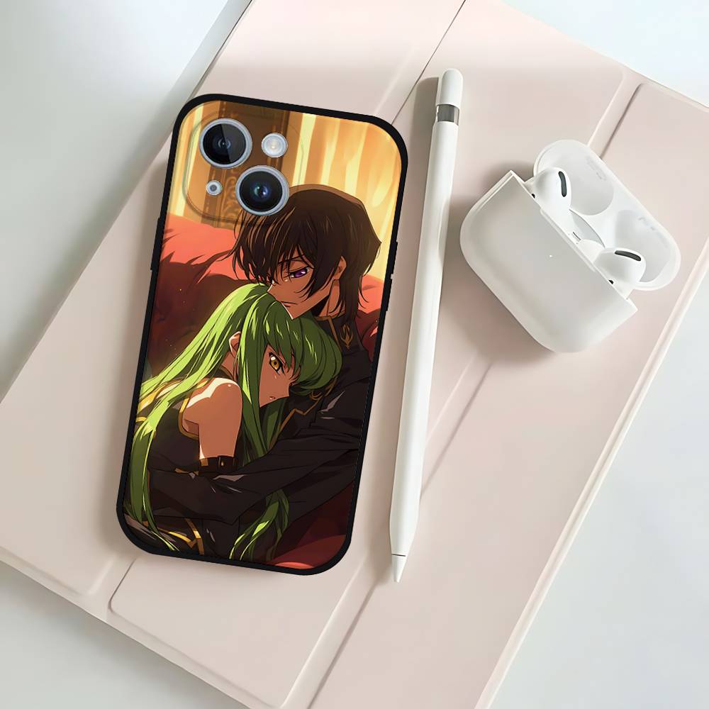 Amine C-Codes G-Geass Black Phone Case That Fits For IPhone 17,16,15,11,13,14 Pro Max,Plus,X,Xr,Xs Max,13Mini