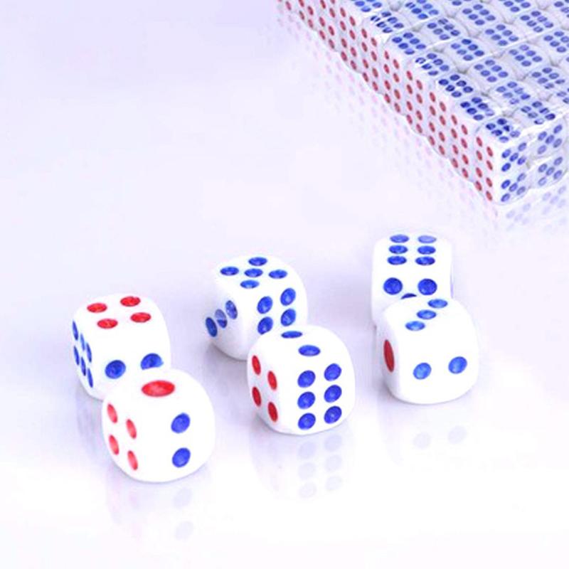 10/20/30/40PCS White Background Red Blue Dots Dice 10mm Size Classic Game Props Bar Party Gathering Supplies Board Game Dice ZYF