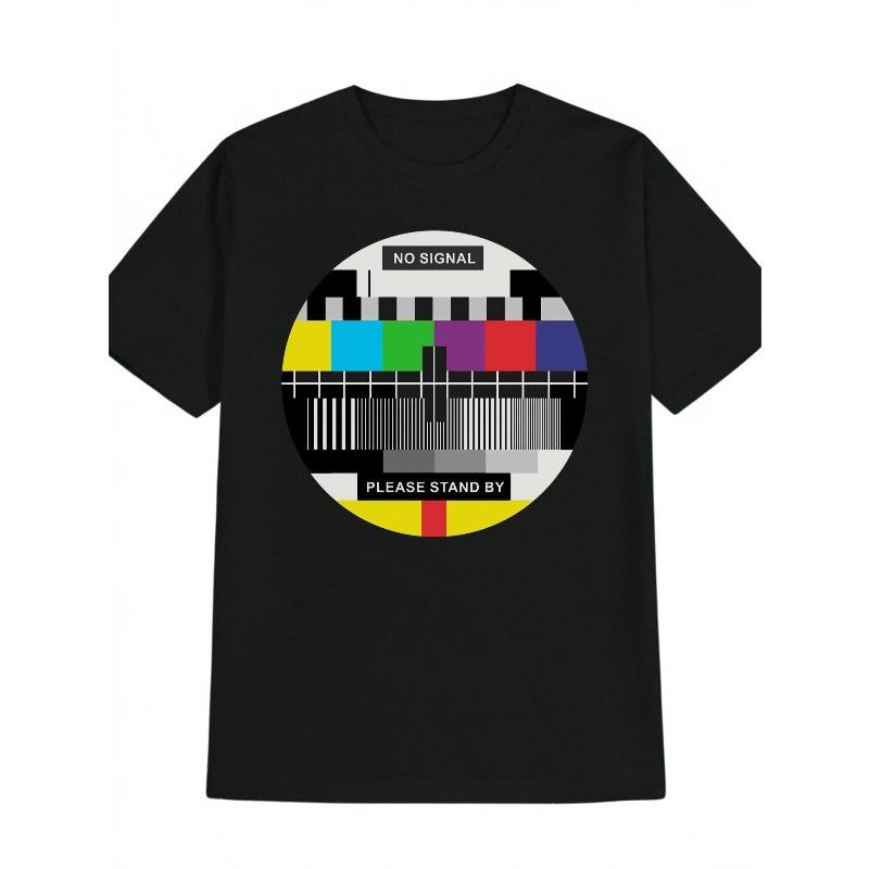 European sizes Funny Men Short Sleeve Graphic Fashion Vintage Print Summer Black T-shirt Collection Essential