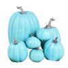 7 Pcs Artificial Pumpkins Assorted Sizes Faux Foam Pumpkin Crafts Farmhouse Rustic Fall Table Centerpiece for Halloween Mantel Shelf Decoration