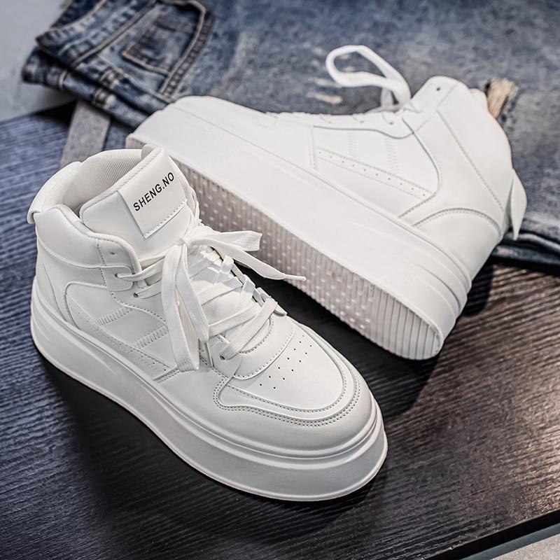 New Men's Classic Fashion High Top Thick Sole Skateboarding Shoes Comfortable Soft Sole Basketball  Sneakers