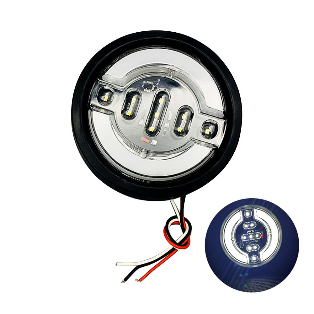 1PC  24V 4.92" LED Round Car Rear Tail Light Brake Stop Side Marker Turn Warning Indicator Truck Trailer Reflector ATV Universal