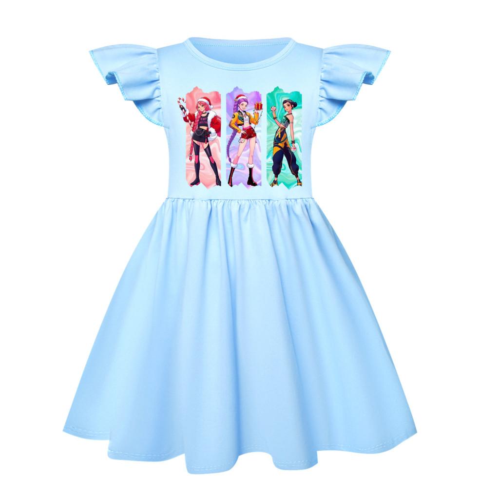 

5155 Детское Рождественское Новогоднее Платье для Девочек Мира Зои Руми С Принтом Воланов и Короткими Рукавами 160cm