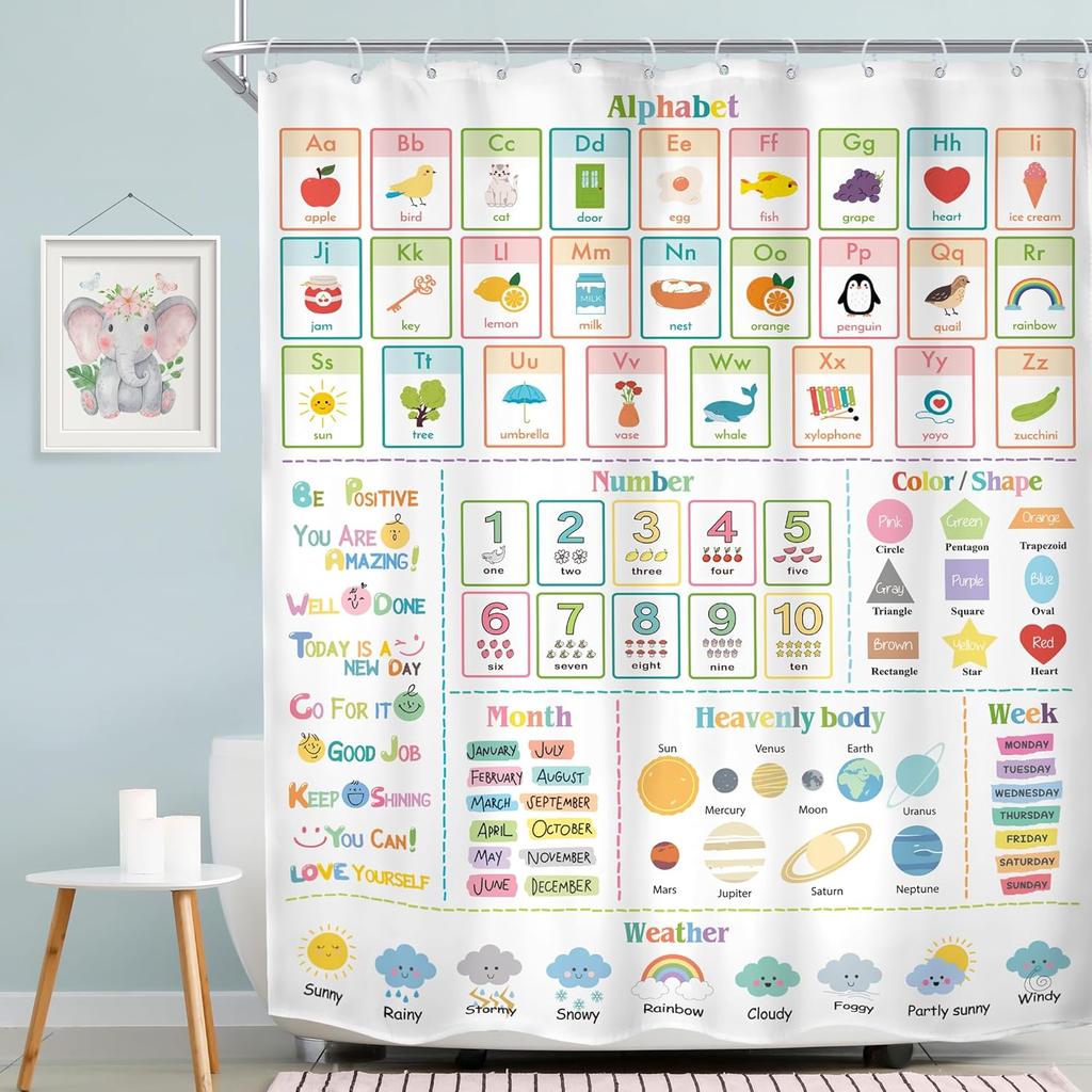 Farbig Abstrakt Duschvorhang Schwarz Weiß Retro Karomuster Modern Schlicht Schön Badezimmer Dekorativer Duschvorhang, 12 Haken