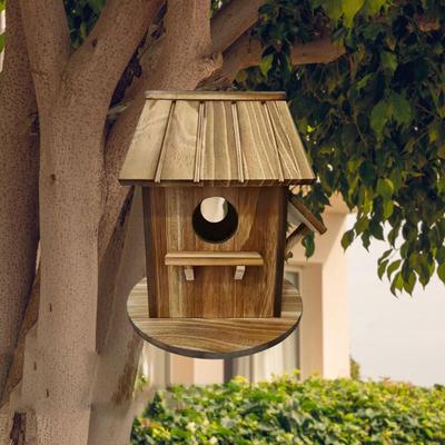 Bird House Breeding Box Creative Crafts Hanging Birdhouse Nesting Shelter for Backyard Balcony