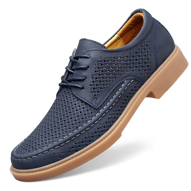 Fashion Fashionable Outdoor Men's Breathable and Non Slip Workwear Shoes High-quality Comfortable Lace Up Round Toe Casual Leather Shoes