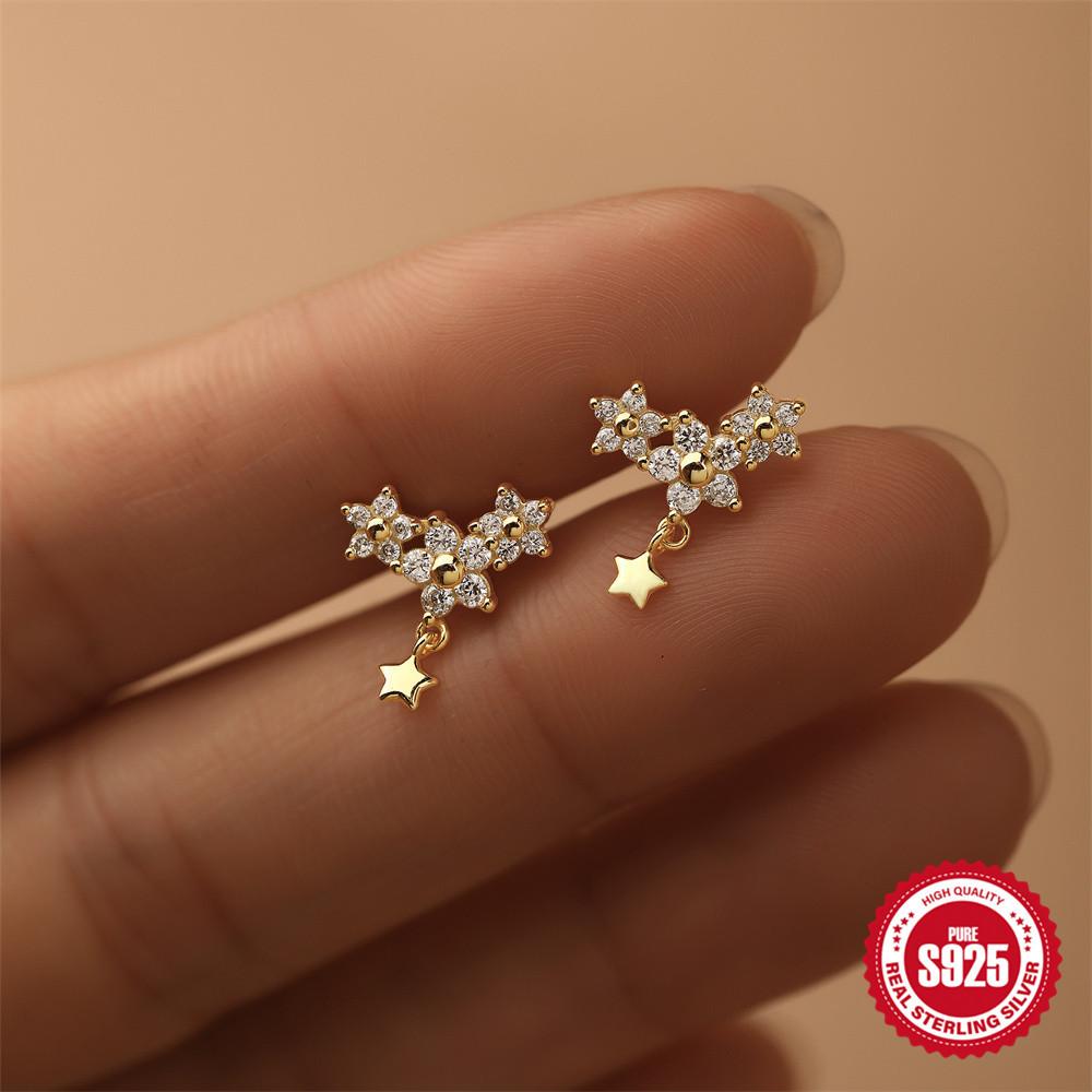 S925 Sterling Silver Fun Mini Turtle Angel Eye Stud Earrings Niche Design Sense Simple And Convenient Earrings Women