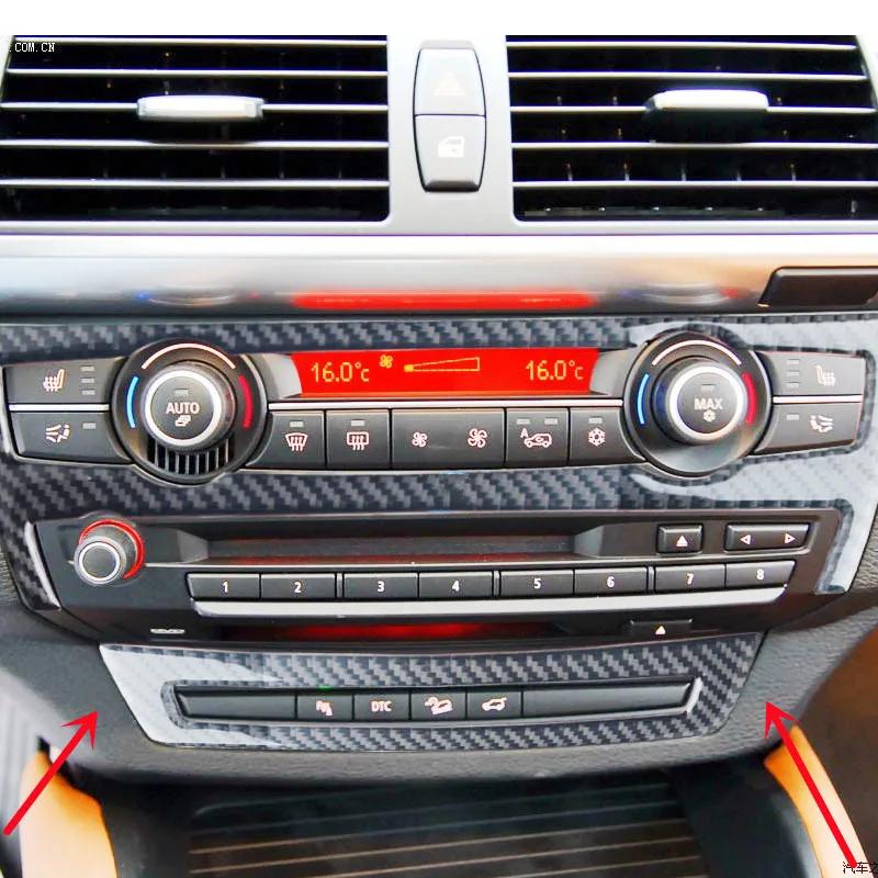 Carbon Fiber Style Center Console Trim Sticker for BMW X5 X6 E70 E71 Interior Panel