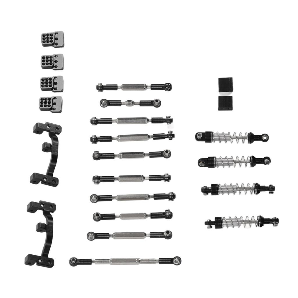 RC Car Upgrade Spare Kit Aluminum Alloy Shocks Absorber RC Car Pull Rod Kit for WPL C24 C14 C14K C24K RC Car Black