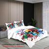 3-piece down duvet cover with skull pattern print (1 duvet cover+2 pillowcases, no core) gradient soft bedding set