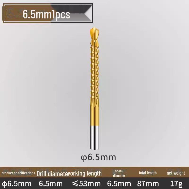 Titanium-Coated Serrated Twist Drill Bit for Woodworking and Grooving