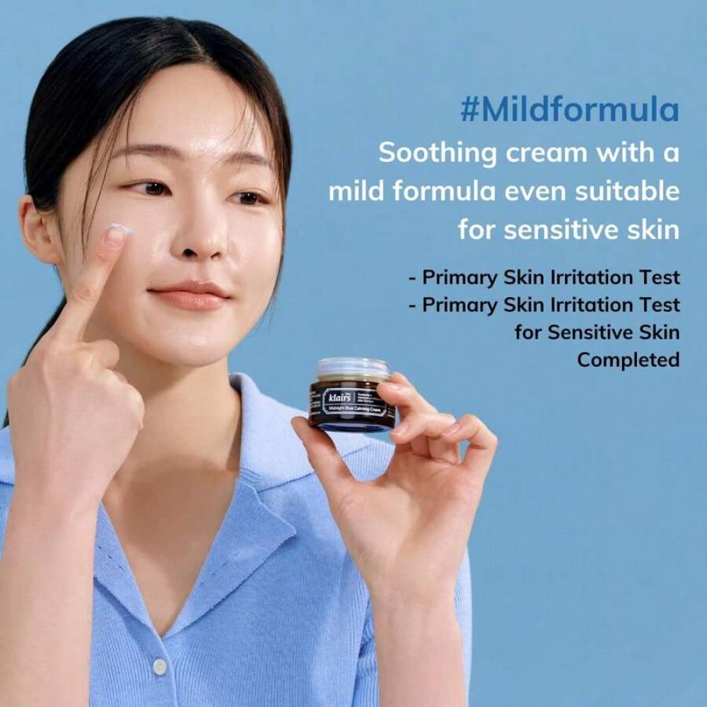 Dear, Klairs Midnight Blue Calming Cream 60g Soothing, Redness Relief Moisturizer, Hydrating, Fast Absorbing, Light Texture For Easy Use